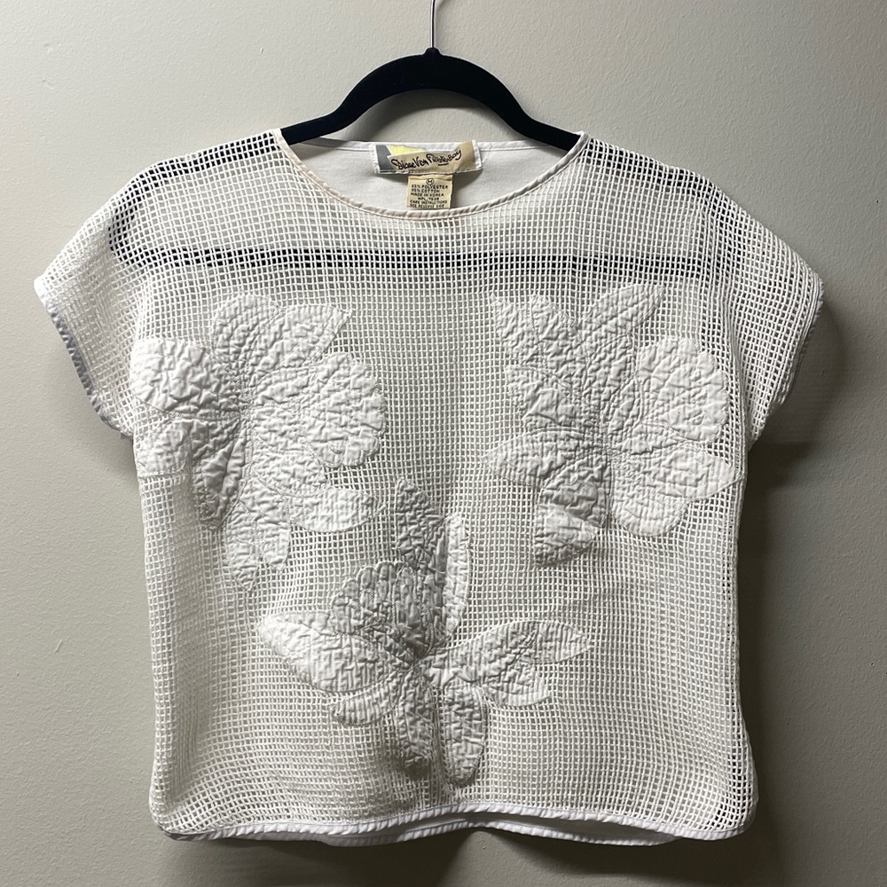 Vintage Mesh Quilted Diane Von Furstenberg cropped Shirt